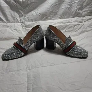 Gucci Shoes Gucci Silver Glitter Peyton Loafer Poshmark